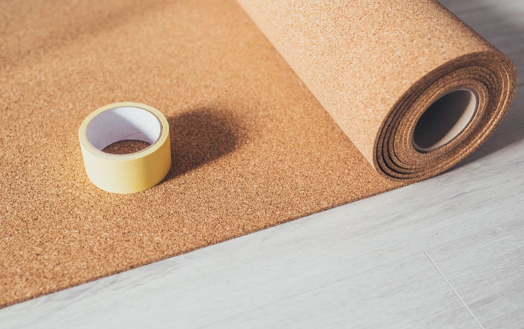 Insulation underlay for wooden flooring.