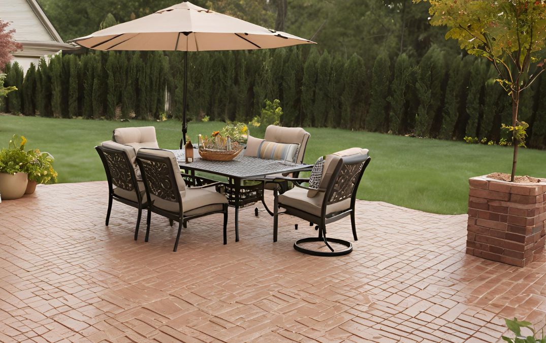 Concrete flooring in cold weather outside.